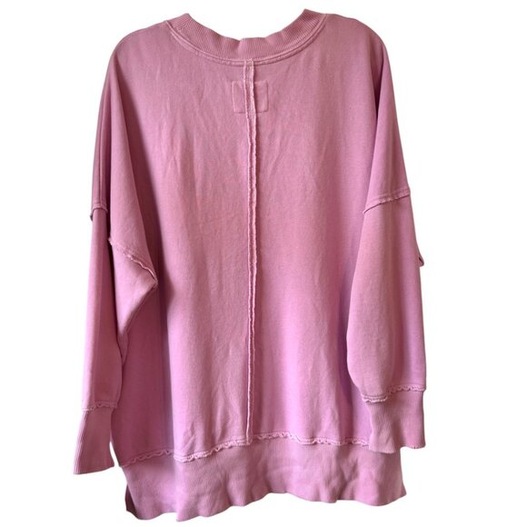 Aerie Pink Keep Moving Forward The Happiest Oversized Crew Sweatshirt, Sz Medium - Picture 6 of 13